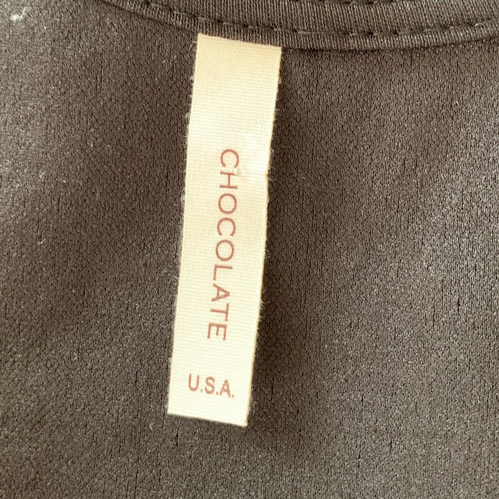 Chocolate Black Dressy Tank Top Fitted Waist - Picture 3 of 4